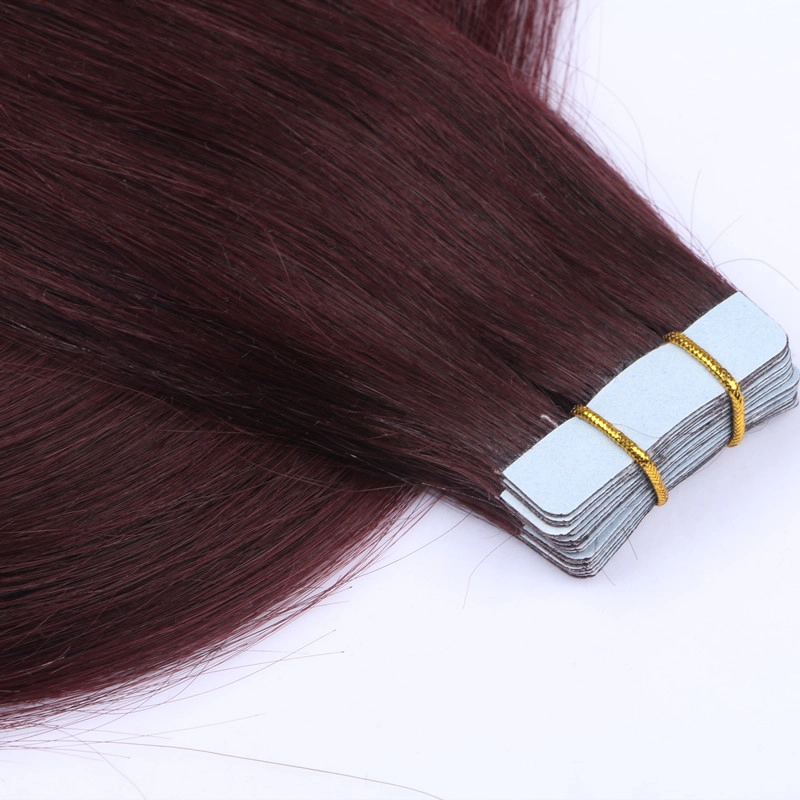 EMEDA Burgundy wine red #99J Tape in hair extension for thin hair  HJ 041